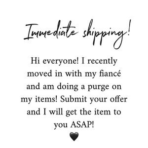 Immediate shipping!